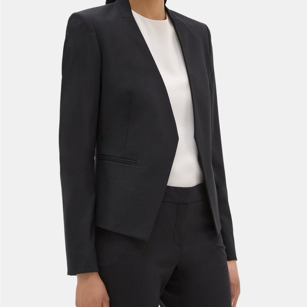 Theory Open Blazer In Sevona Stretch Wool Size 00